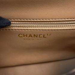 Pre Owned Chanel Matelasse Coco Mark Small Handbag In Shiny Lambskin