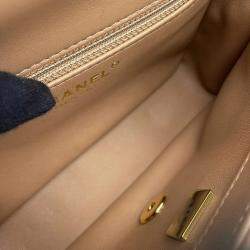 Pre Owned Chanel Matelasse Coco Mark Small Handbag In Shiny Lambskin