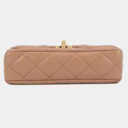 Pre Owned Chanel Matelasse Coco Mark Small Handbag In Shiny Lambskin