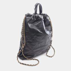 مملوكة مسبقًا Chanel 22 Large Backpack Leather Black