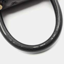 Pre Owned Chanel Cross Stitch Top Handle Shoulder Bag In Lambskin Leather Black