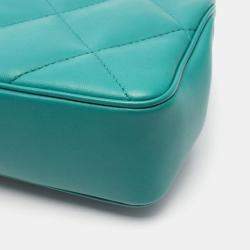 مملوكة مسبقًا Chanel Top Handle Matelasse Shoulder Bag In Lambskin Leather Green