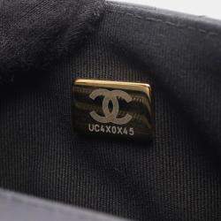 Pre Owned حقيبة كتف شانيل ماتيلسي صغيرة جلد أسود