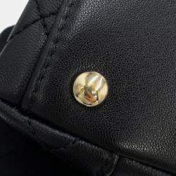 Pre Owned حقيبة شانيل كوكو مارك ماتلاسيه ميني رفرف جلد أسود