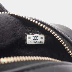 Pre Owned حقيبة كتف شانيل ماتالاسيه من جلد الحمل باللونين الأسود والأبيض