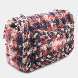 Pre Owned Chanel Multicolor Tweed Mini Matelasse 20 Shoulder Bag 