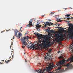 Pre Owned Chanel Multicolor Tweed Mini Matelasse 20 Shoulder Bag 