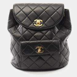 مملوكة مسبقًا Chanel Matelasse Backpack Lambskin Sheepskin Black