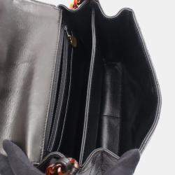 Pre Owned Chanel Matelasse Handbag Lambskin Leather Black