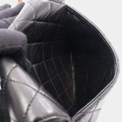 Pre Owned Chanel Matelasse Handbag Lambskin Leather Black