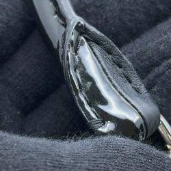 Pre Owned Chanel Matelasse Handbag With Coco Mark And Patent Vanity Design Black