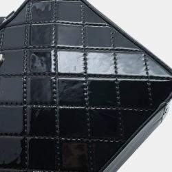 Pre Owned Chanel Matelasse Handbag With Coco Mark And Patent Vanity Design Black