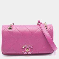 مملوكة مسبقًا Chanel Matelasse Small Flap Shoulder Bag Leather Pink