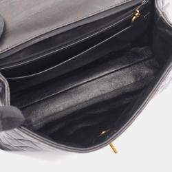 مملوكة مسبقًا حقيبة شانيل بيد علوية جلد حمل أسود ماتلاس 