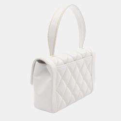مملوكة مسبقًا Chanel Wild Stitch Handbag Leather White