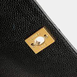 مملوكة مسبقًا حقيبة شانيل ماتلاس كوكو مارك جلد كافيار أسود