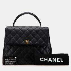 مملوكة مسبقًا حقيبة شانيل ماتلاس كوكو مارك جلد كافيار أسود