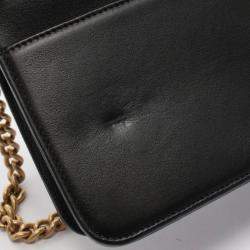 Pre Owned Chanel Boy Chanel Matelasse Shoulder Bag In Grained Calfskin Leather Black