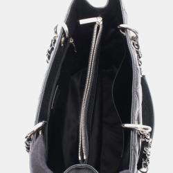 مملوكة مسبقًا Chanel Matelasse Grand Shopping Gst Tote Bag In Calfskin Leather Black