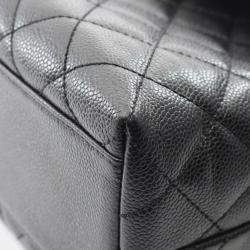 Pre Owned Chanel Matelasse Handbag In Caviar Grained Calfskin Black