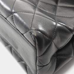 Pre Owned حقيبة كتف شانيل ماتيلسه جلد الحمل أسود