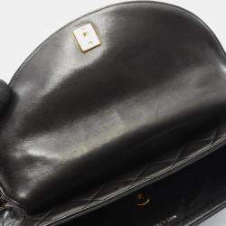 Pre Owned حقيبة كتف شانيل ماتيلسه جلد الحمل أسود