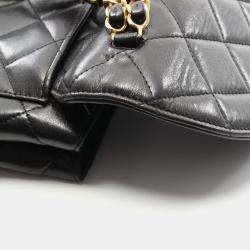 Pre Owned حقيبة كتف شانيل ماتيلسه جلد الحمل أسود