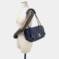 Pre Owned Chanel Chain Shoulder Bag Bubble Quilt Matelasse Coco Mark