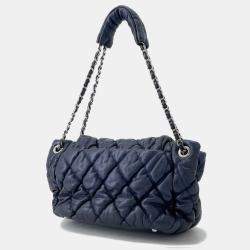Pre Owned Chanel Chain Shoulder Bag Bubble Quilt Matelasse Coco Mark