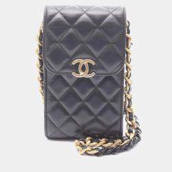 مملوكة مسبقًا Chanel Matelasse Shoulder Bag Leather Black