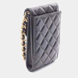 مملوكة مسبقًا Chanel Matelasse Shoulder Bag Leather Black