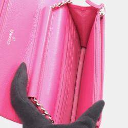 Pre Owned حقيبة كتف شانيل ماتلاس جلد العجل محبب وردي كافيار