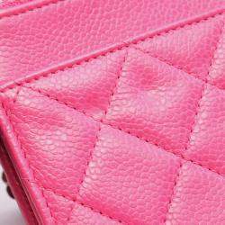 Pre Owned حقيبة كتف شانيل ماتلاس جلد العجل محبب وردي كافيار
