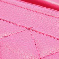 Pre Owned حقيبة كتف شانيل ماتلاس جلد العجل محبب وردي كافيار