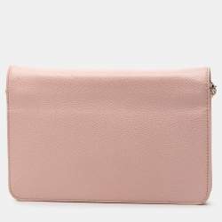 Pre Owned Chanel Pink CC Caviar Wallet On Chain