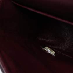 Pre Owned حقيبة شانيل كلاسيكية متوسطة جلد حمل سوداء بفلاف مزدوجة