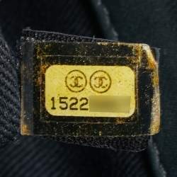 Pre Owned Chanel Just Mademoiselle Large Dark Green Quilted Iridescent Leather Bowling Bag