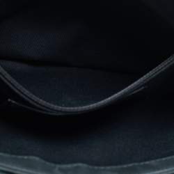 Pre Owned Chanel Just Mademoiselle Large Dark Green Quilted Iridescent Leather Bowling Bag