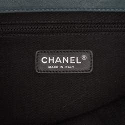Pre Owned Chanel Blue Paris Byzance Maxi Washed Lambskin Take Away Flap