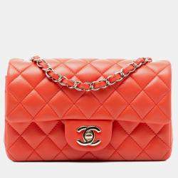 مملوكة مسبقًا Chanel Orange Mini Rectangular Classic Lambskin Single Flap