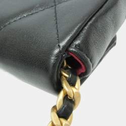 Pre Owned حقيبة خصر بشريط شانيل شانيل 19 جلد أسود