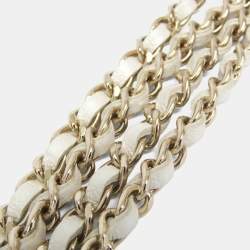 مملوكة مسبقًا Chanel Matelasse Chain Shoulder Coin Purse Leather Chain/Shoulder Wallet Pearl White