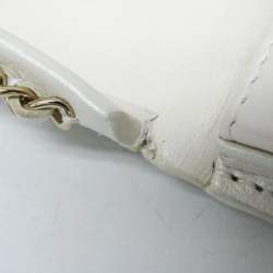 مملوكة مسبقًا Chanel Matelasse Chain Shoulder Coin Purse Leather Chain/Shoulder Wallet Pearl White