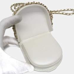 مملوكة مسبقًا Chanel Matelasse Chain Shoulder Coin Purse Leather Chain/Shoulder Wallet Pearl White
