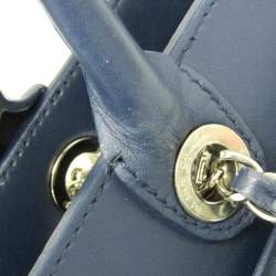 Pre Owned Chanel Matelasse Portobello Tote Bag Leather Shoulder Bag Tote Bag Navy