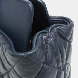 Pre Owned Chanel Matelasse Portobello Tote Bag Leather Shoulder Bag Tote Bag Navy