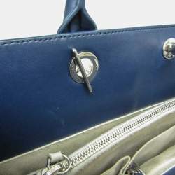 Pre Owned Chanel Matelasse Portobello Tote Bag Leather Shoulder Bag Tote Bag Navy