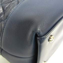 Pre Owned Chanel Matelasse Portobello Tote Bag Leather Shoulder Bag Tote Bag Navy