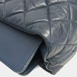 Pre Owned Chanel Matelasse Portobello Tote Bag Leather Shoulder Bag Tote Bag Navy