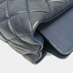 Pre Owned Chanel Matelasse Portobello Tote Bag Leather Shoulder Bag Tote Bag Navy